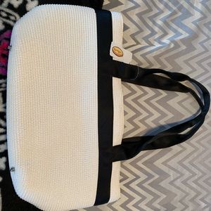 TALBOTS BLACK AND WHITE SHOULDER BAG